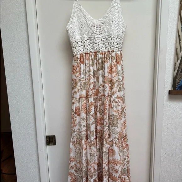 Flying Tomato | Dresses | Lace Top Flying Tomato White And Orange Sleeveless Maxi Sundress | Poshmark Flying Tomato | Dresses | Lace Top Flying Tomato White And Orange Sleeveless Maxi Sundress | Poshmark